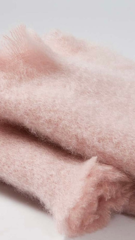 Mohair Light Pink Throw