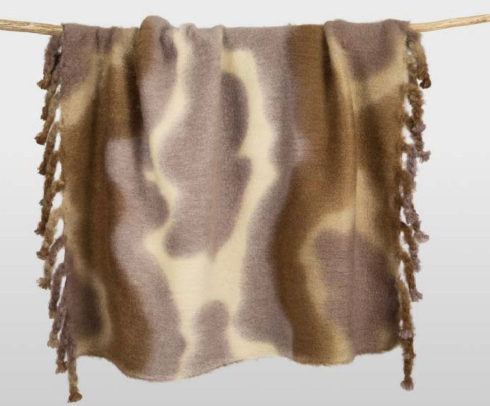 Tie Dye Beige Throw