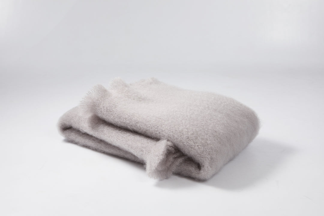 Solid Mohair Grey Scarf