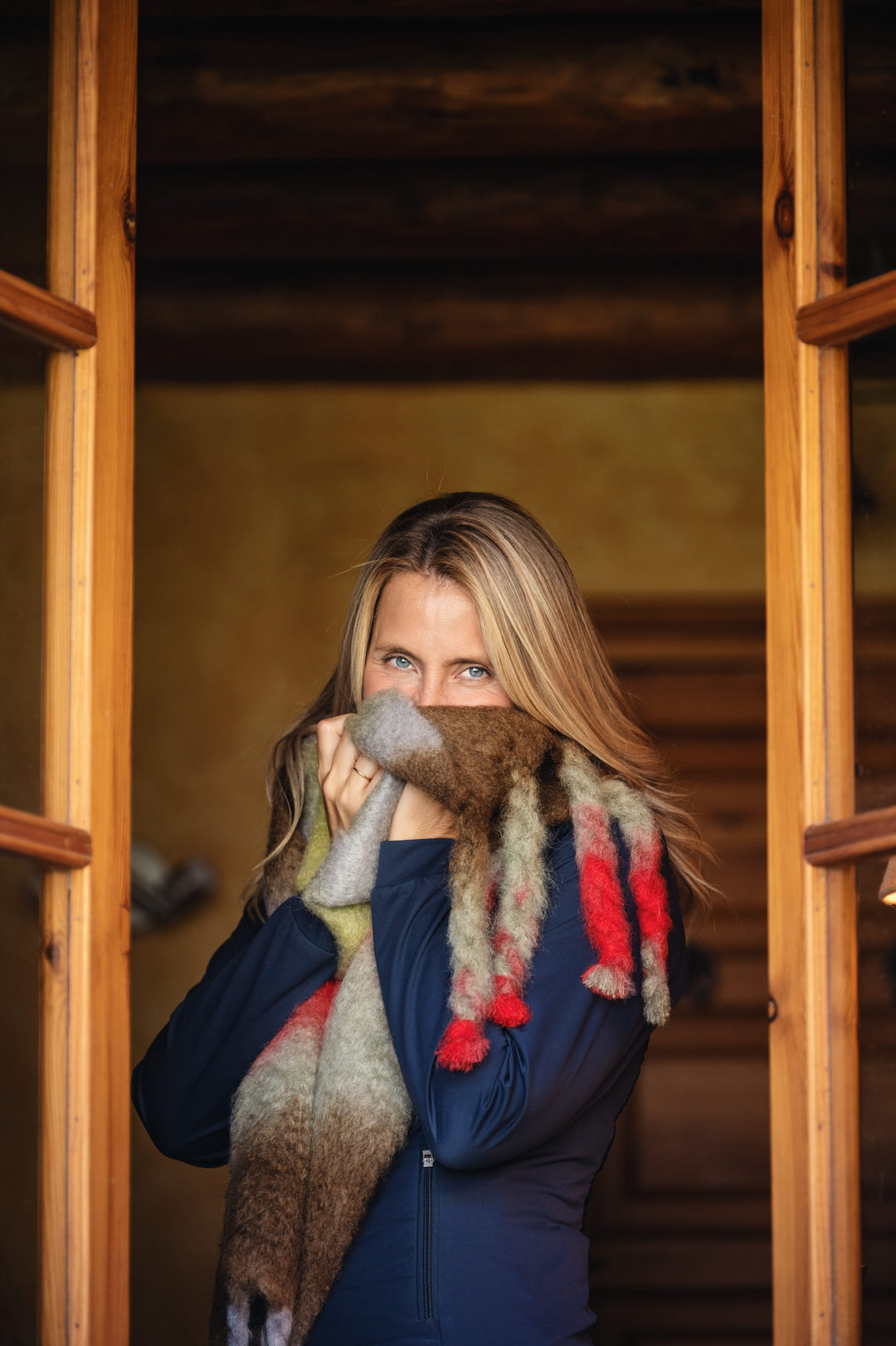 Tie Dye Brown & Red Scarf