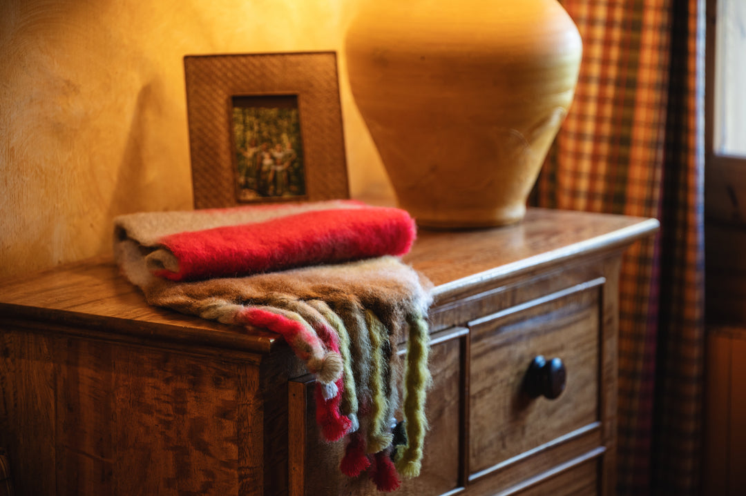 Tie Dye Brown & Red Scarf