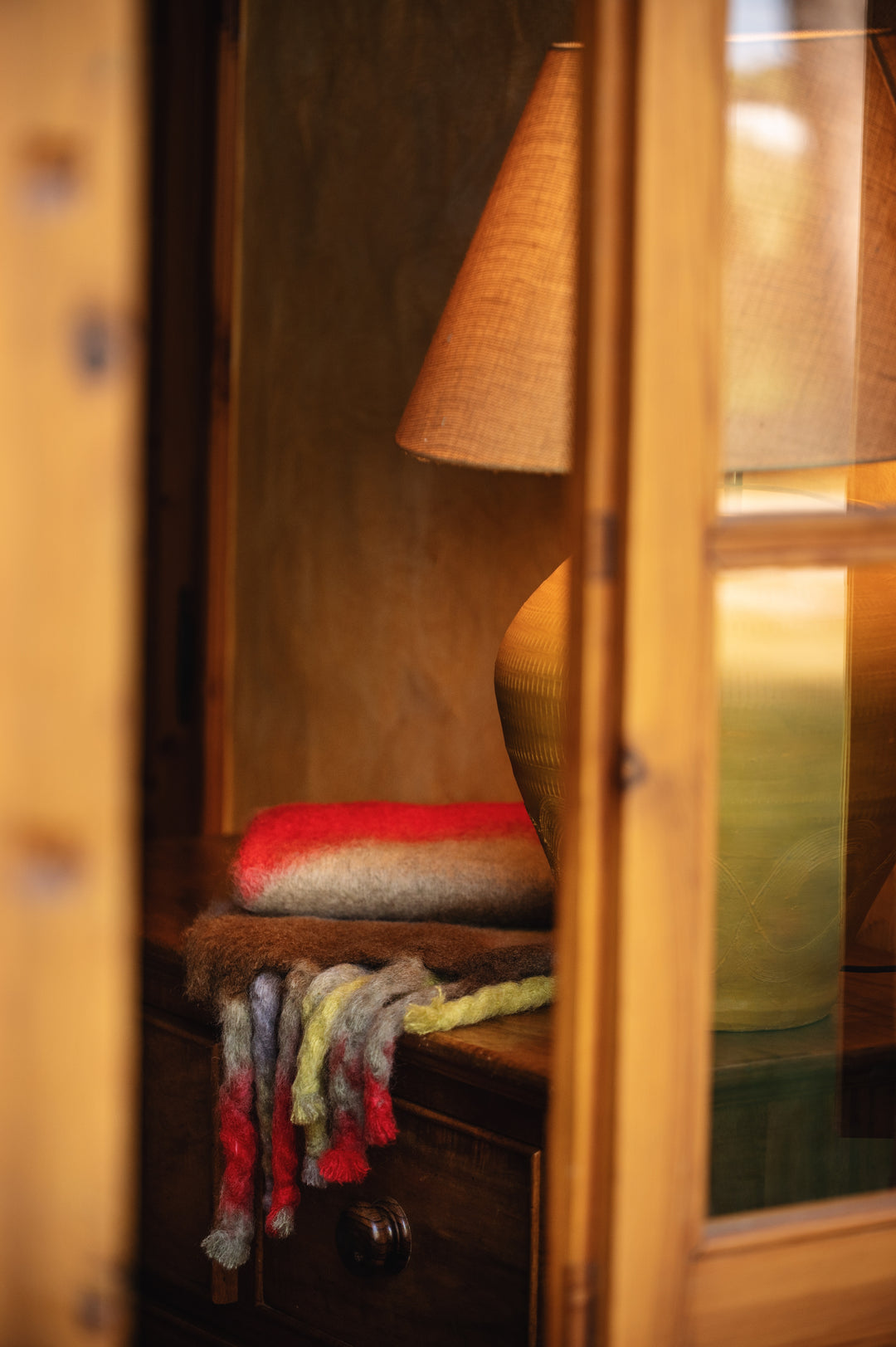 Tie Dye Brown & Red Scarf