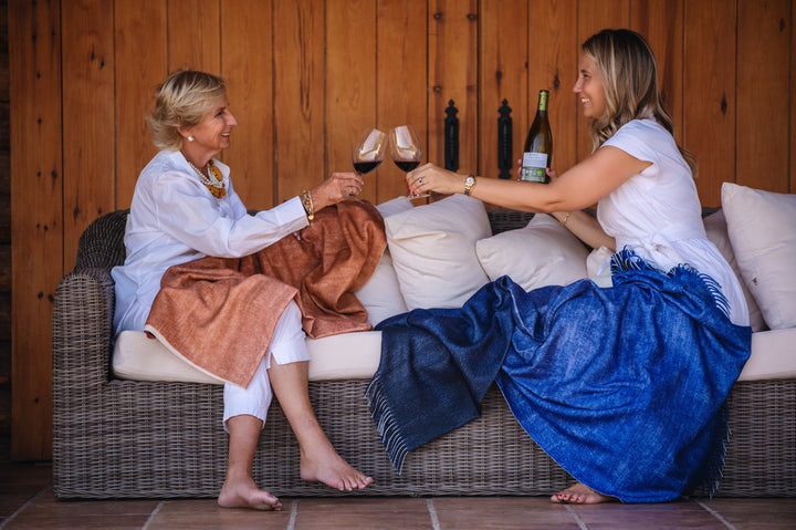 Sibelina Deep Blue Throw