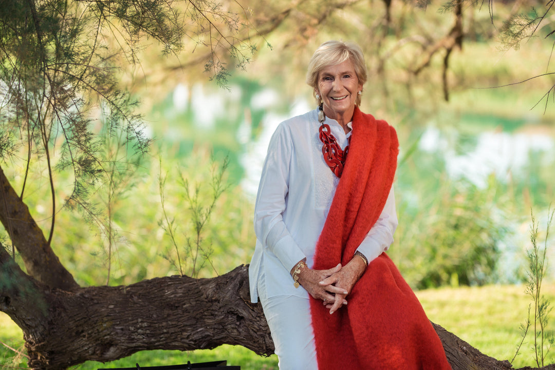 Mohair Red Shawl