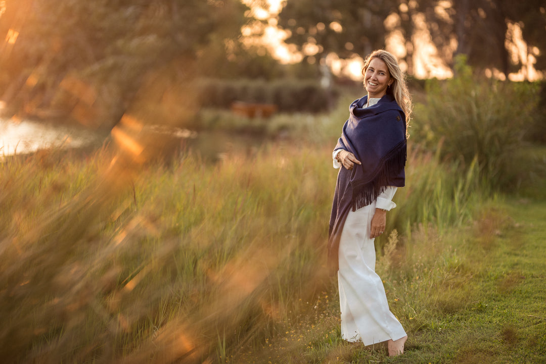 Cashpiel Navy Shawl