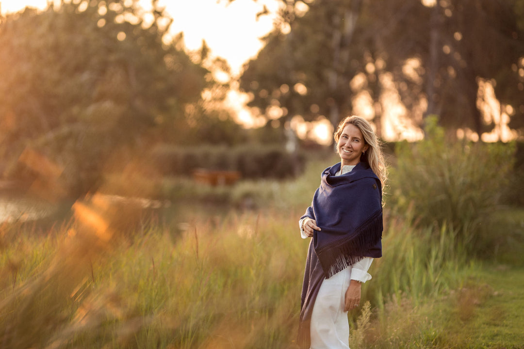 Cashpiel Navy Shawl