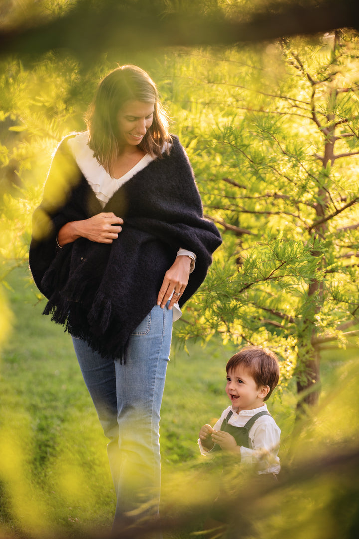 Mohair Black Shawl