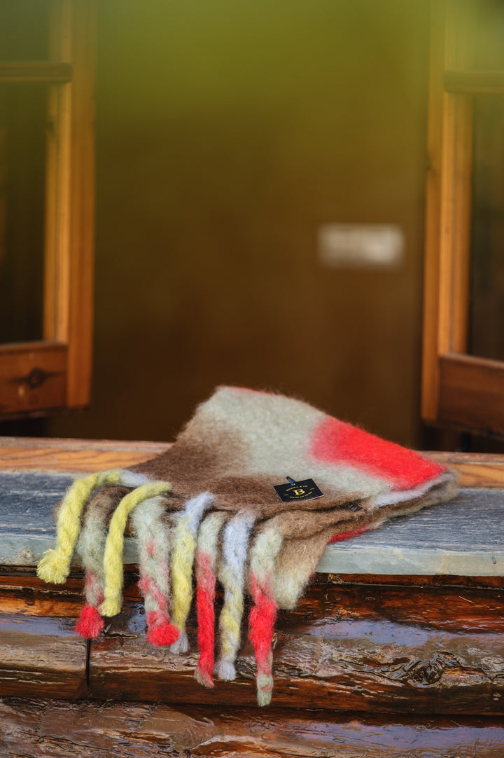 Tie Dye Brown & Red Scarf