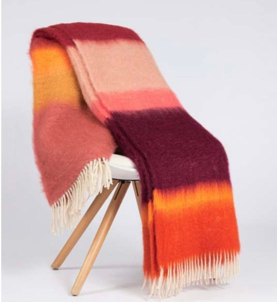 Mohair Matisse Pink Throw