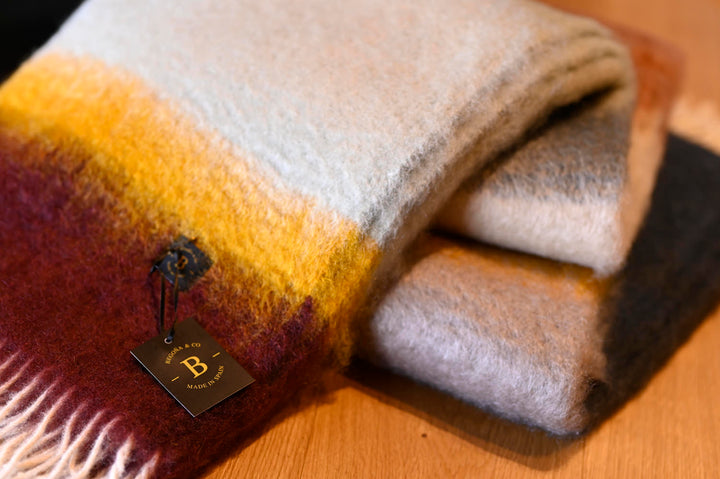 Mohair Matisse Throw Burgundy