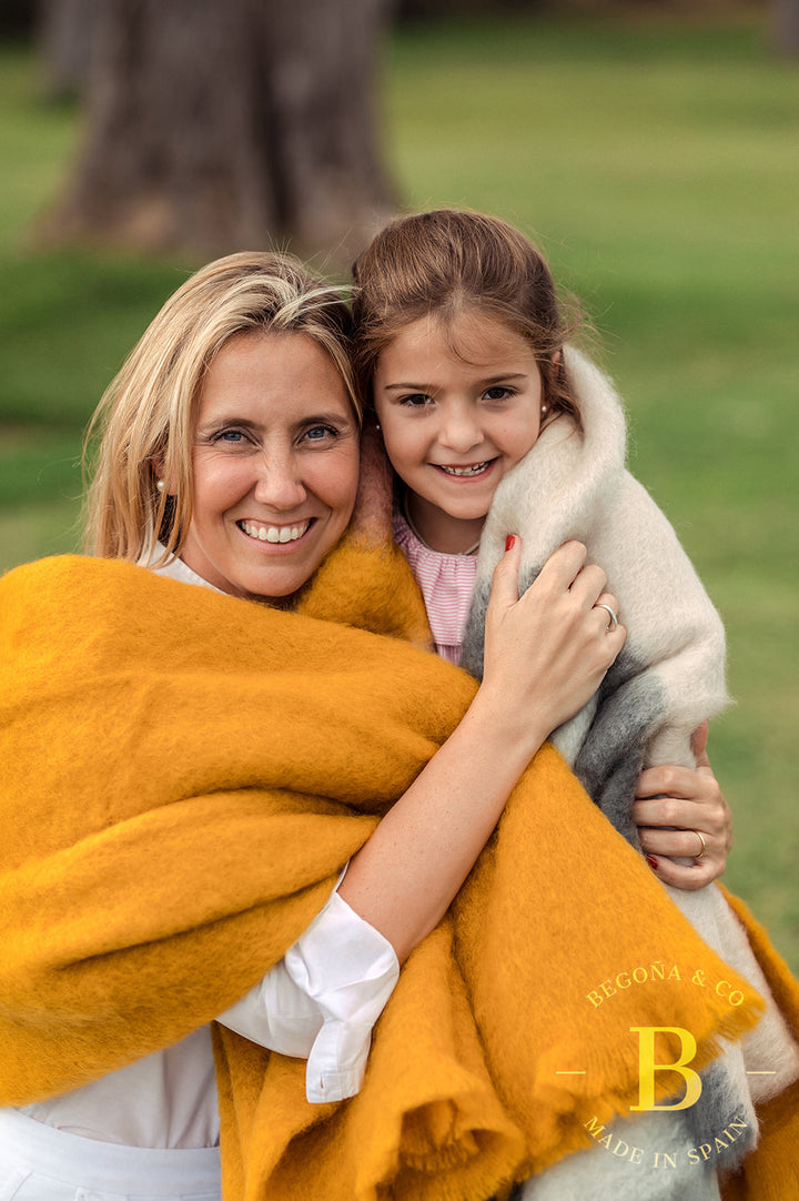 Mohair Mustard Yellow Throw