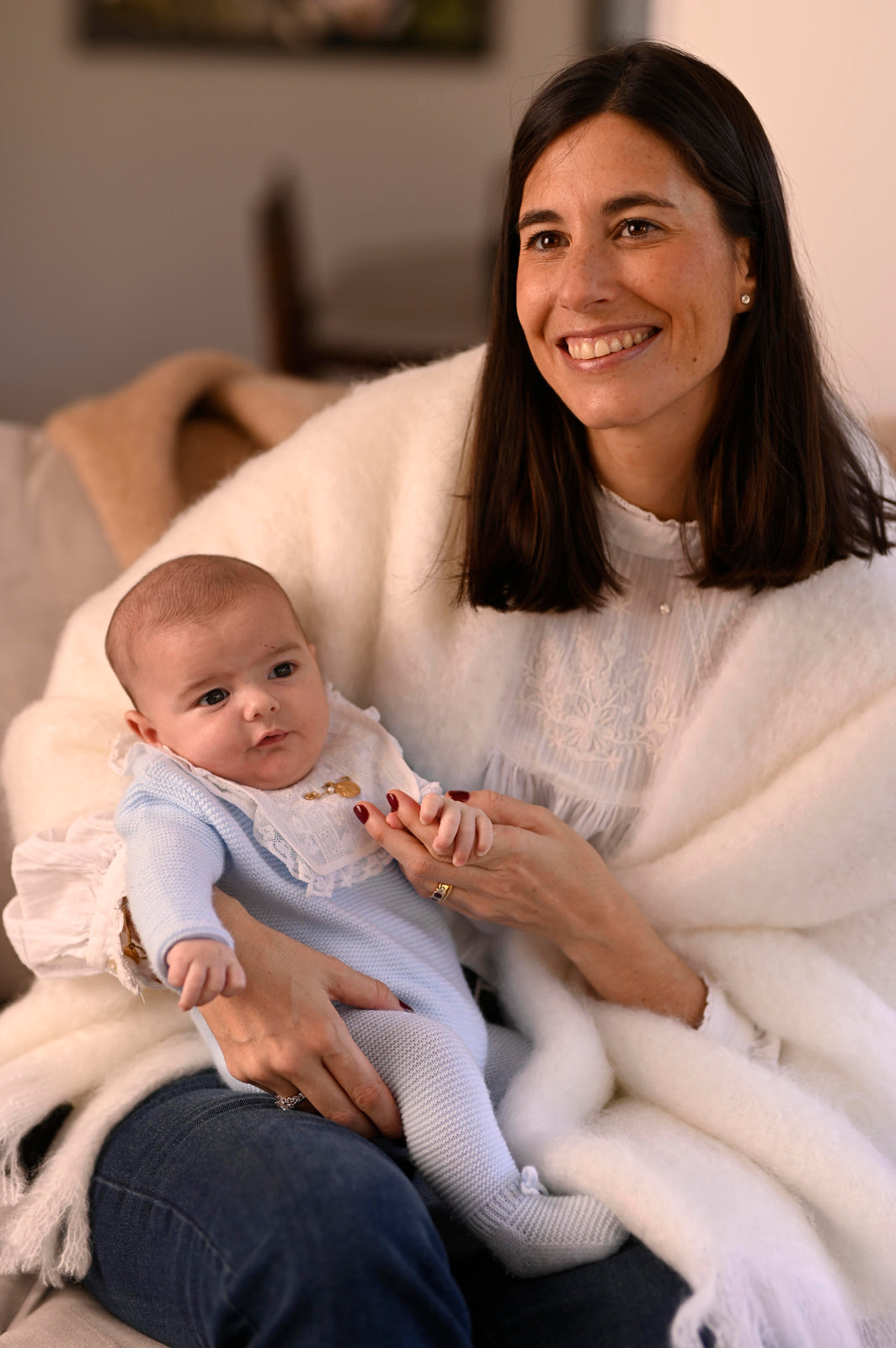 Mohair White Shawl