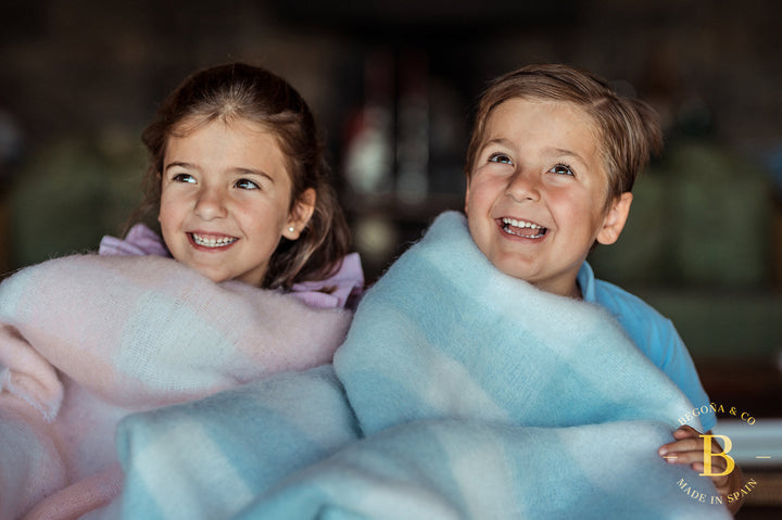 Check Baby Wool Pink Blanket